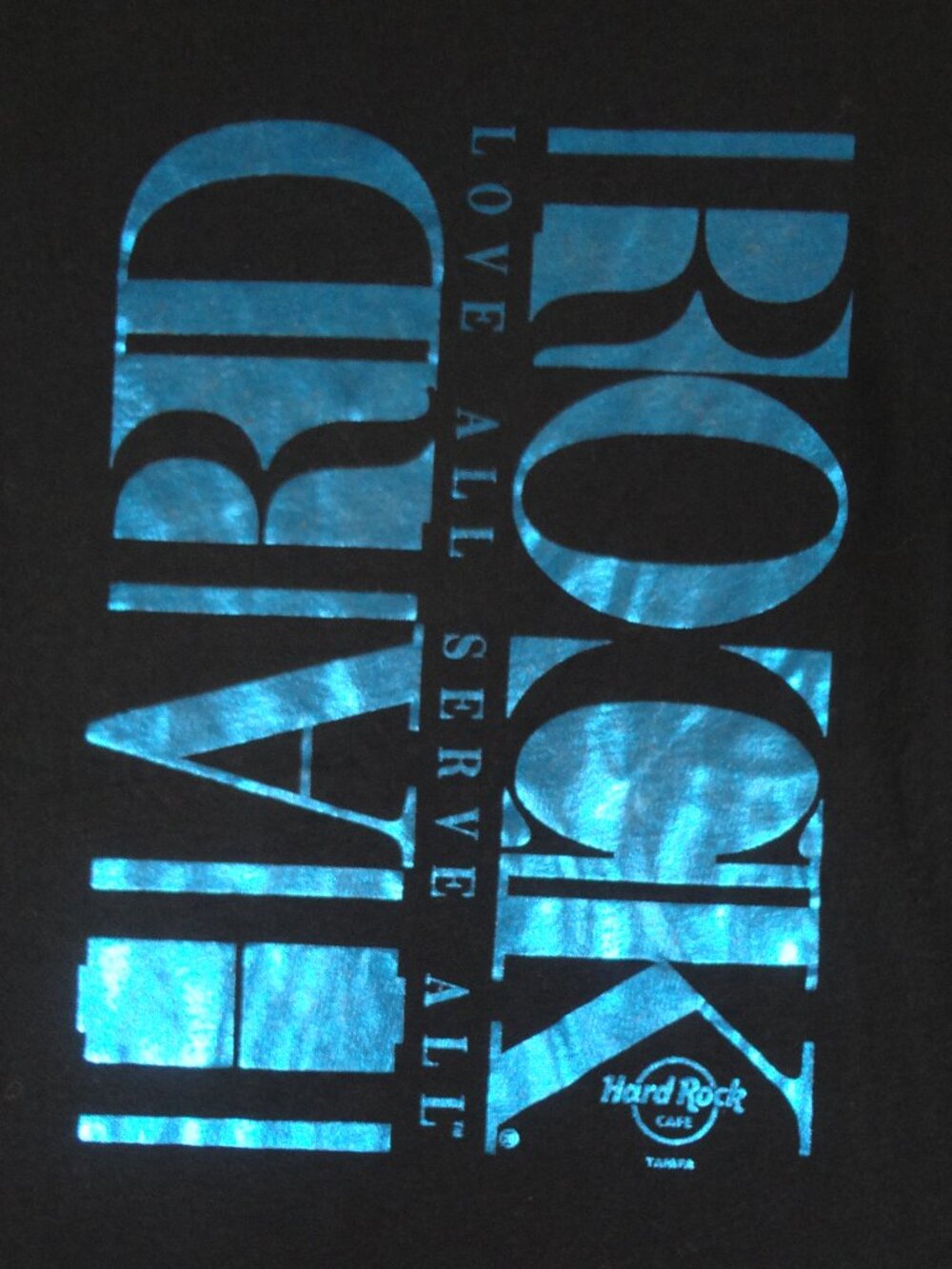 HARD ROCK LOVE ALL SERVE ALL TAMPA FLORIDA - BLACK LARGE WOMENS T-SHIRT L720